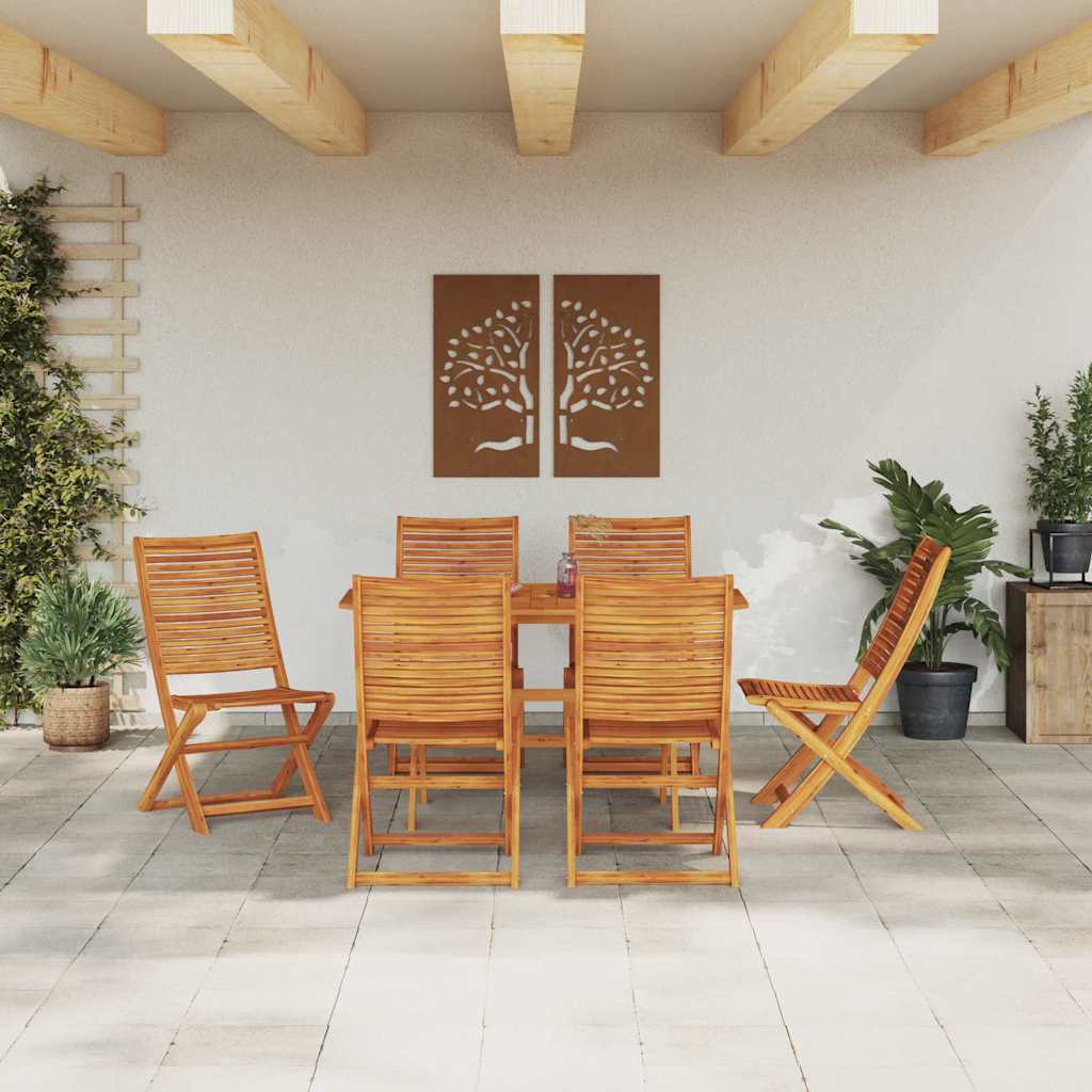 vidaXL Zestaw do jadalni w ogrodzie 7 pcs Brązowy Lite Drewno Akacji