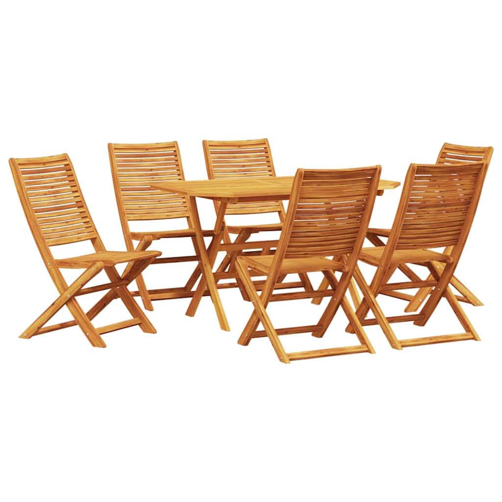 vidaXL Zestaw do jadalni w ogrodzie 7 pcs Brązowy Lite Drewno Akacji