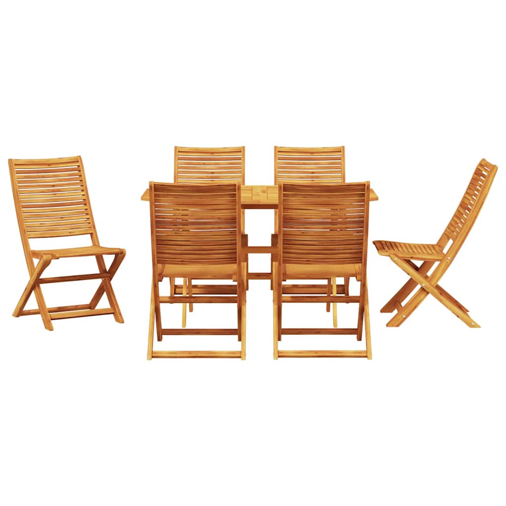 vidaXL Zestaw do jadalni w ogrodzie 7 pcs Brązowy Lite Drewno Akacji