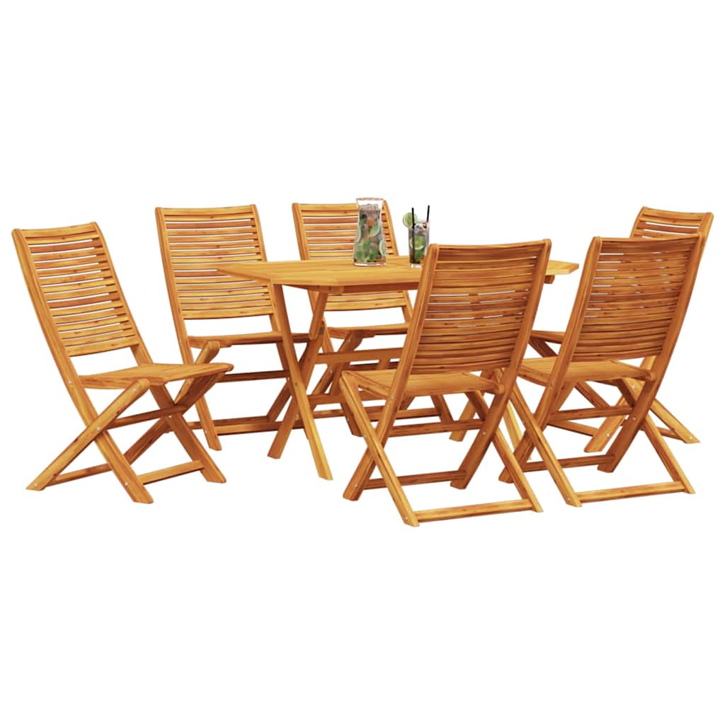 vidaXL Zestaw do jadalni w ogrodzie 7 pcs Brązowy Lite Drewno Akacji