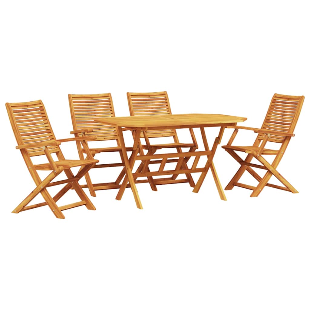 vidaXL Zestaw do jadalni w ogrodzie 5 pcs Brązowy Lite Drewno Akacji