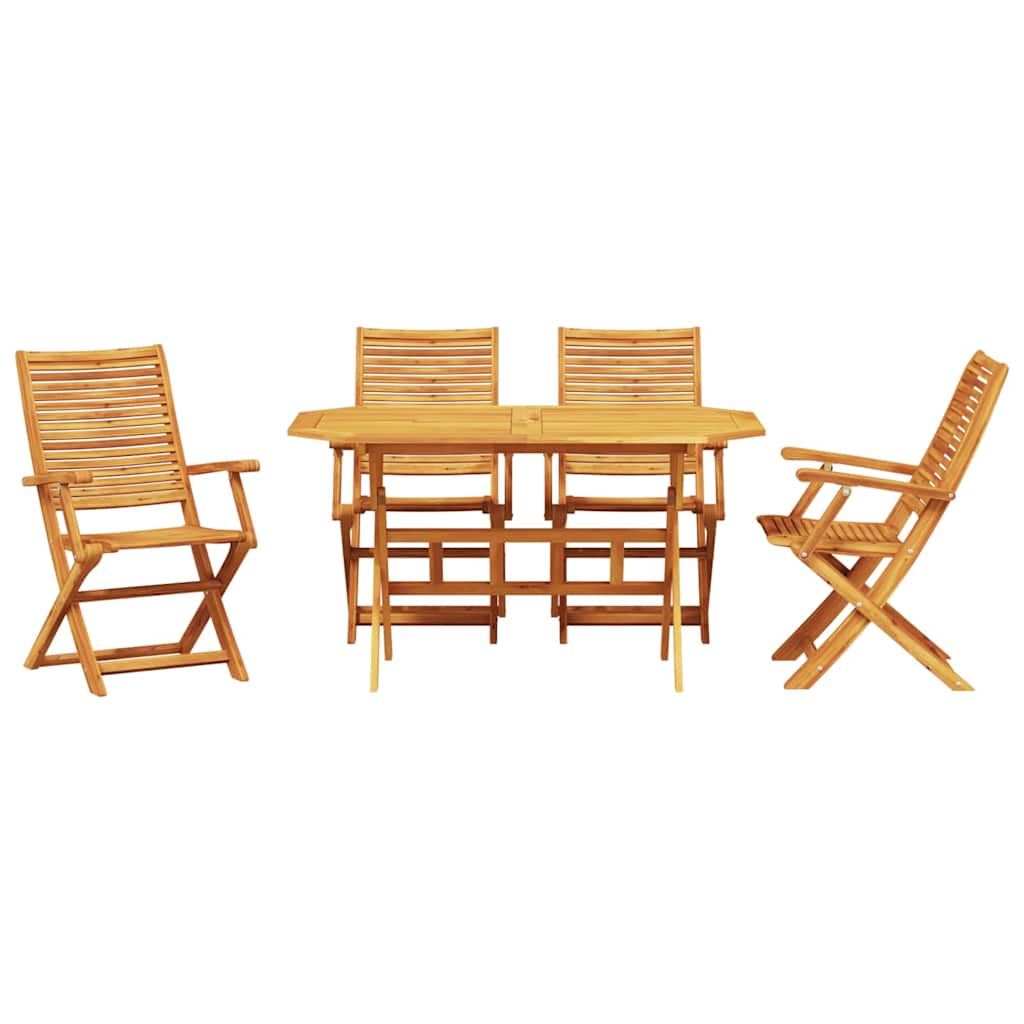 vidaXL Zestaw do jadalni w ogrodzie 5 pcs Brązowy Lite Drewno Akacji