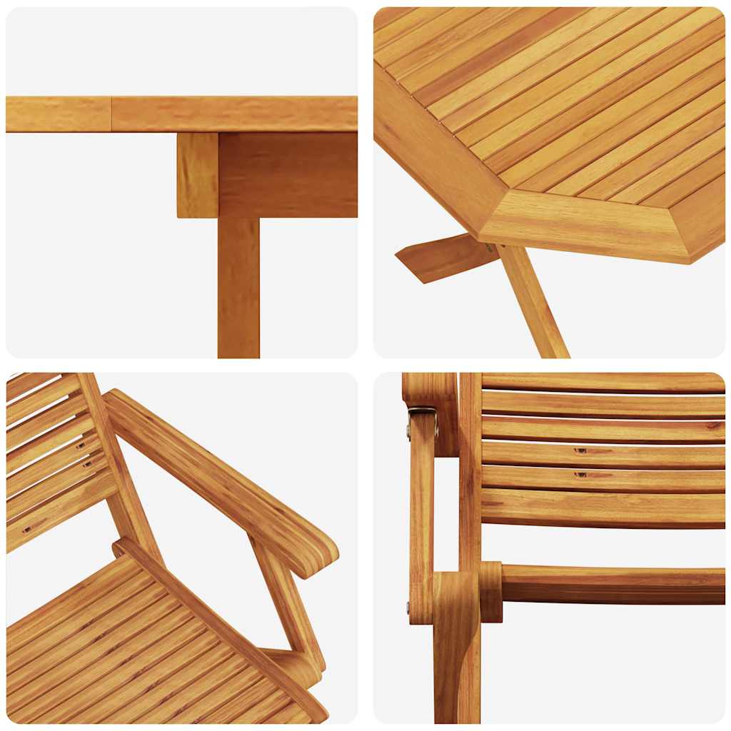 vidaXL Zestaw do jadalni w ogrodzie 7 pcs Brązowy Lite Drewno Akacji