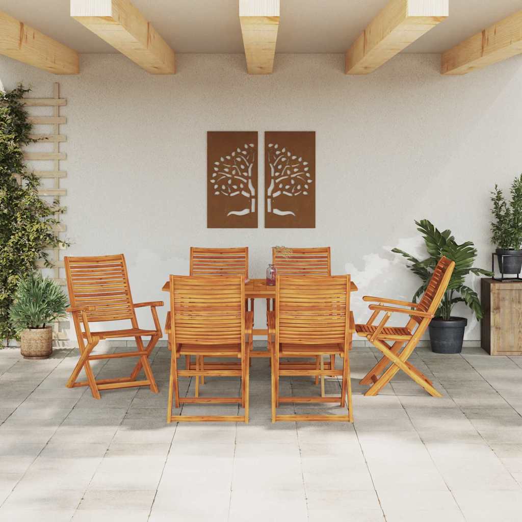 vidaXL Zestaw do jadalni w ogrodzie 7 pcs Brązowy Lite Drewno Akacji