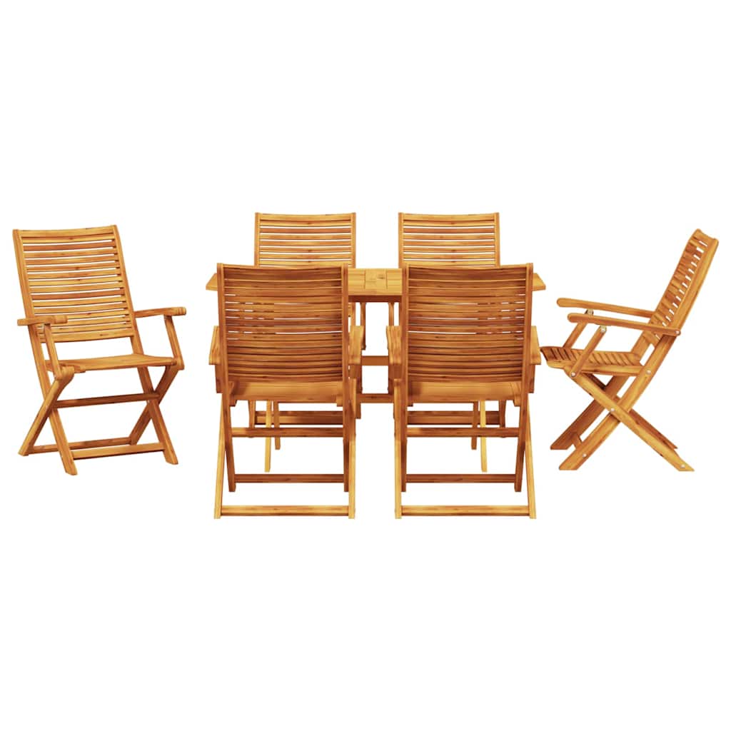 vidaXL Zestaw do jadalni w ogrodzie 7 pcs Brązowy Lite Drewno Akacji