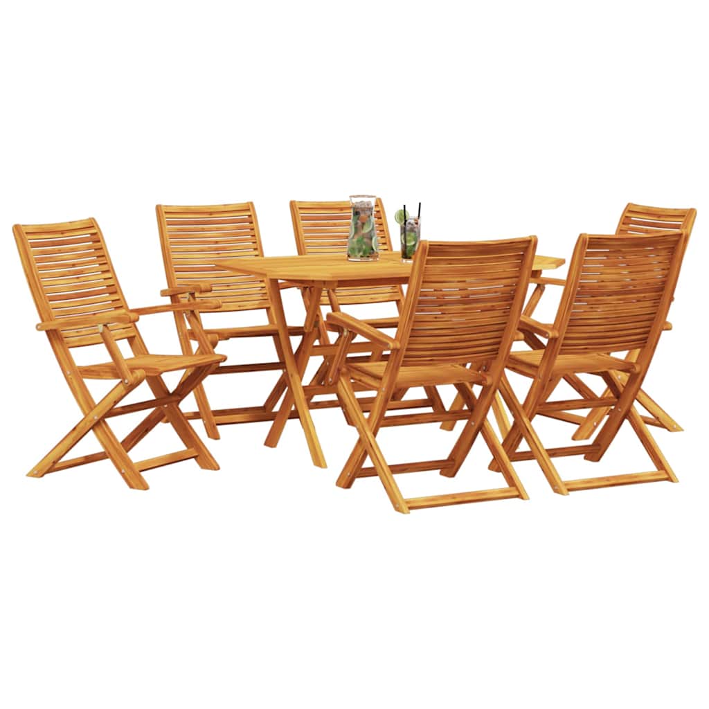 vidaXL Zestaw do jadalni w ogrodzie 7 pcs Brązowy Lite Drewno Akacji