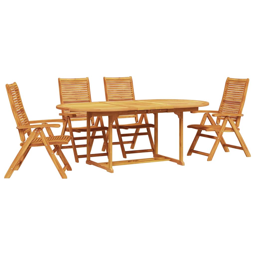vidaXL Zestaw do jadalni w ogrodzie 5 pcs Brązowy Lite Drewno Akacji