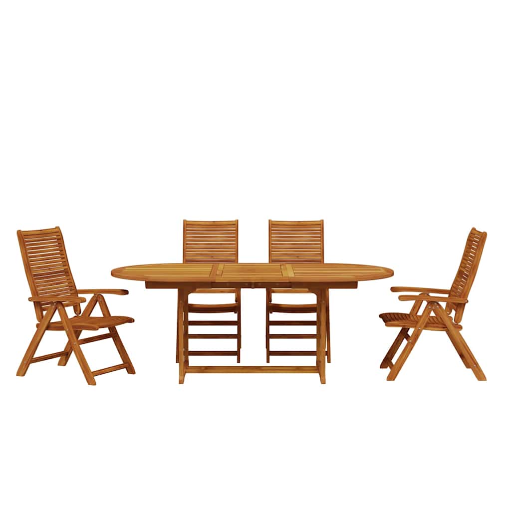 vidaXL Zestaw do jadalni w ogrodzie 5 pcs Brązowy Lite Drewno Akacji