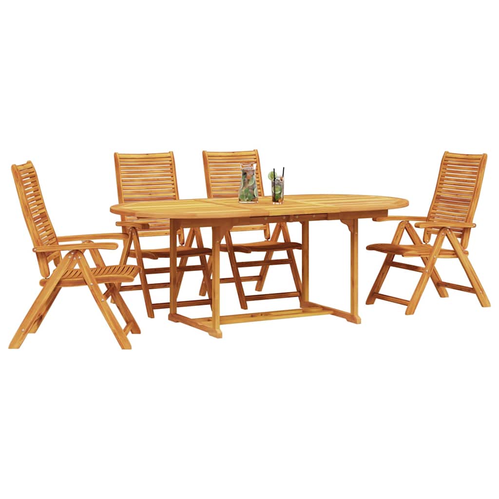 vidaXL Zestaw do jadalni w ogrodzie 5 pcs Brązowy Lite Drewno Akacji