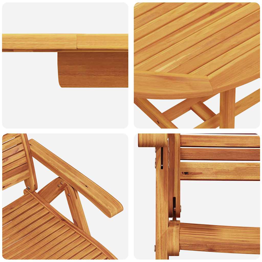 vidaXL Zestaw do jadalni w ogrodzie 7 pcs Brązowy Lite Drewno Akacji