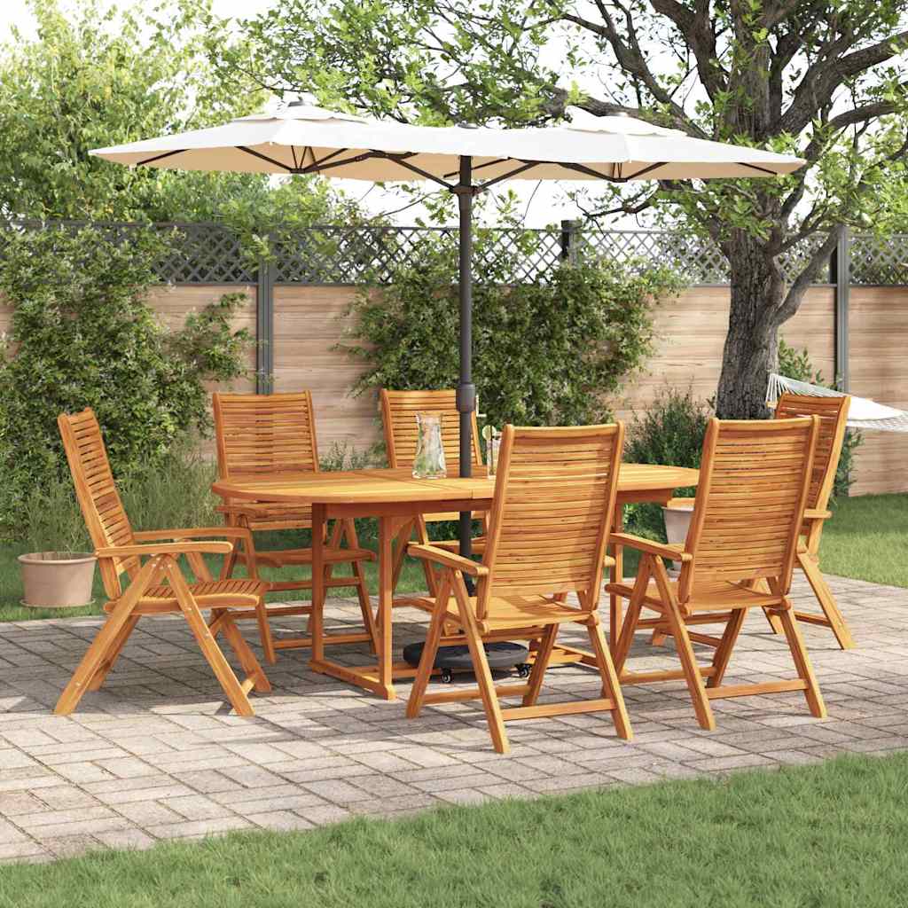 vidaXL Zestaw do jadalni w ogrodzie 7 pcs Brązowy Lite Drewno Akacji