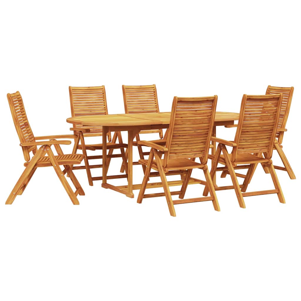 vidaXL Zestaw do jadalni w ogrodzie 7 pcs Brązowy Lite Drewno Akacji