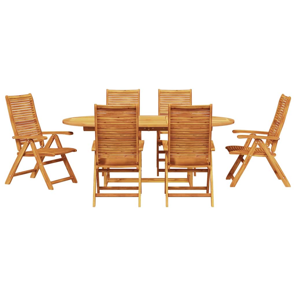 vidaXL Zestaw do jadalni w ogrodzie 7 pcs Brązowy Lite Drewno Akacji