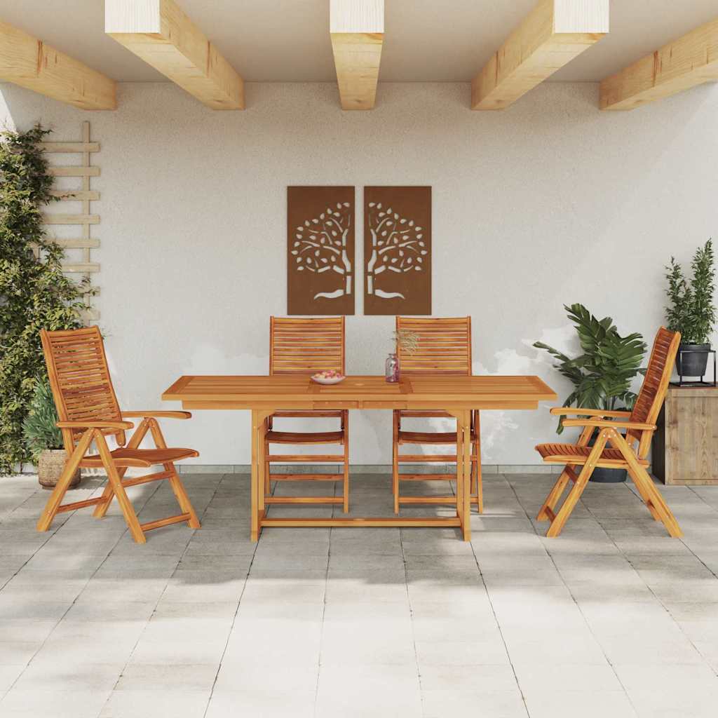 vidaXL Zestaw do jadalni w ogrodzie 5 pcs Brązowy Lite Drewno Akacji