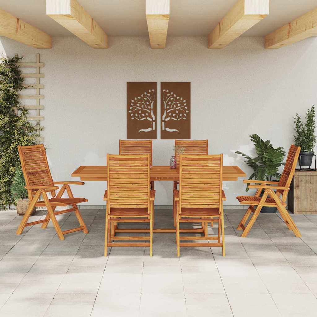 vidaXL Zestaw do jadalni w ogrodzie 7 pcs Brązowy Lite Drewno Akacji