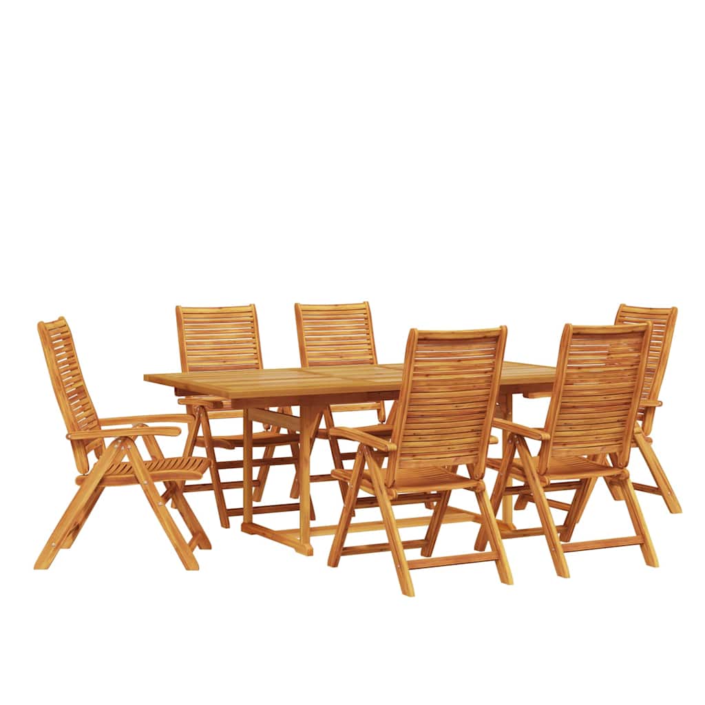 vidaXL Zestaw do jadalni w ogrodzie 7 pcs Brązowy Lite Drewno Akacji