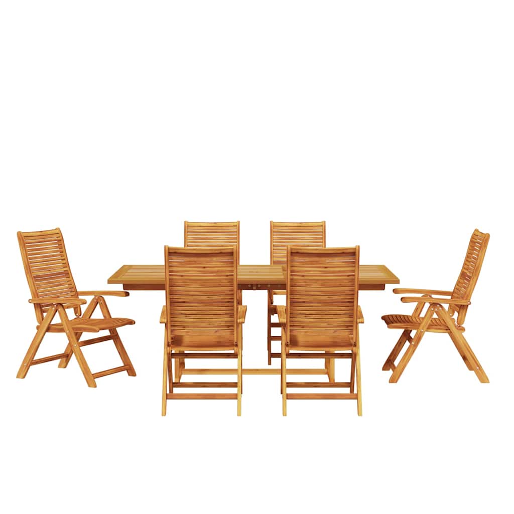 vidaXL Zestaw do jadalni w ogrodzie 7 pcs Brązowy Lite Drewno Akacji