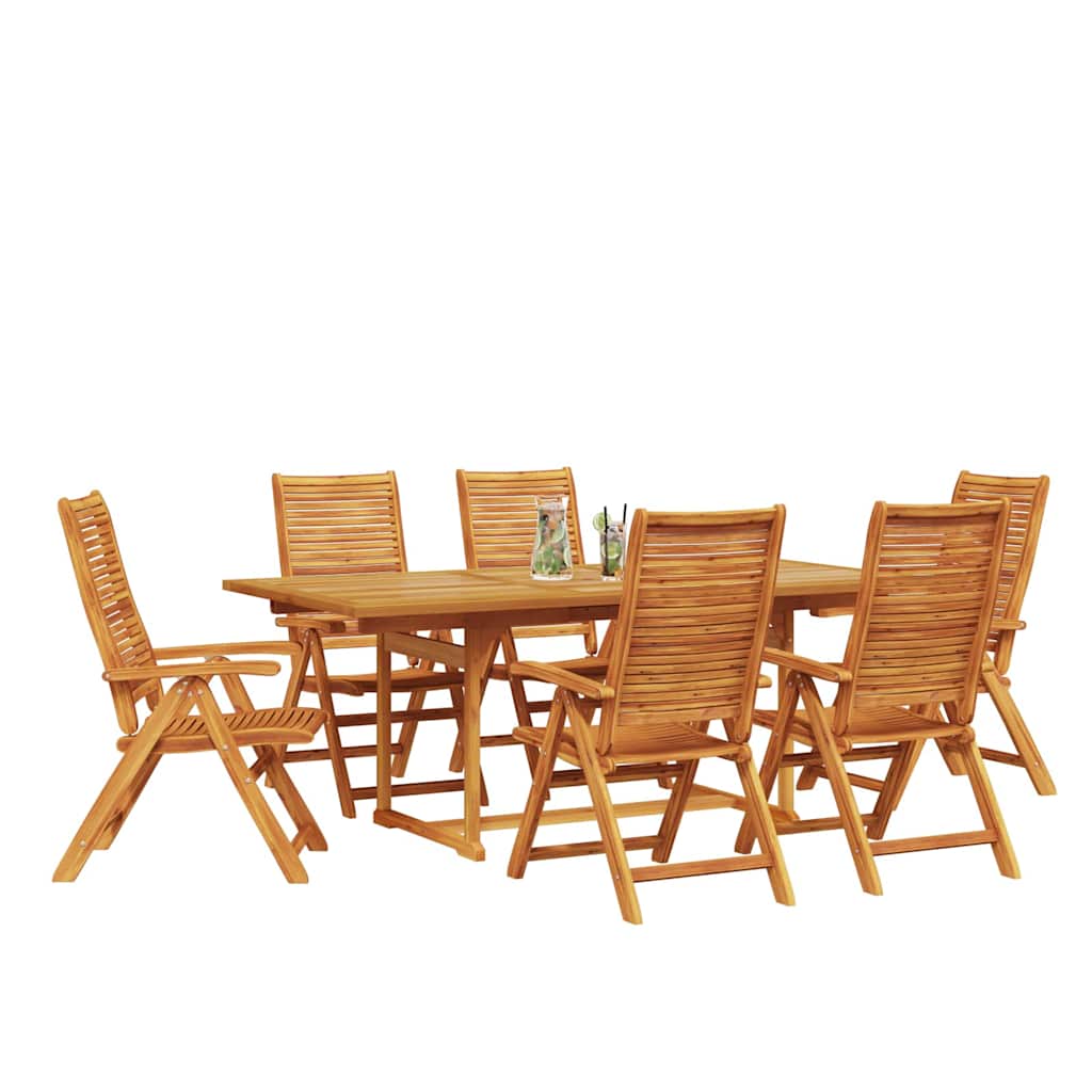 vidaXL Zestaw do jadalni w ogrodzie 7 pcs Brązowy Lite Drewno Akacji
