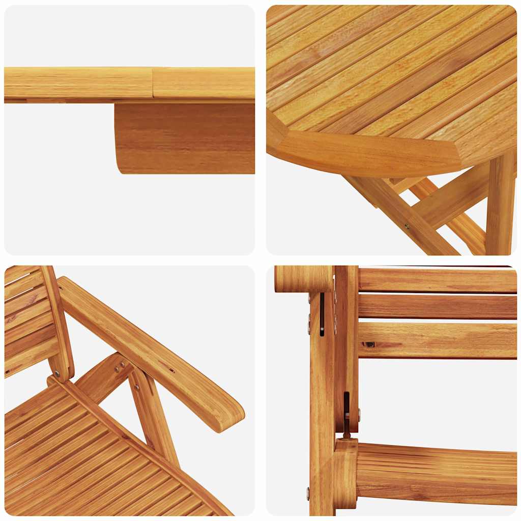 vidaXL Zestaw do jadalni w ogrodzie 5 pcs Brązowy Lite Drewno Akacji