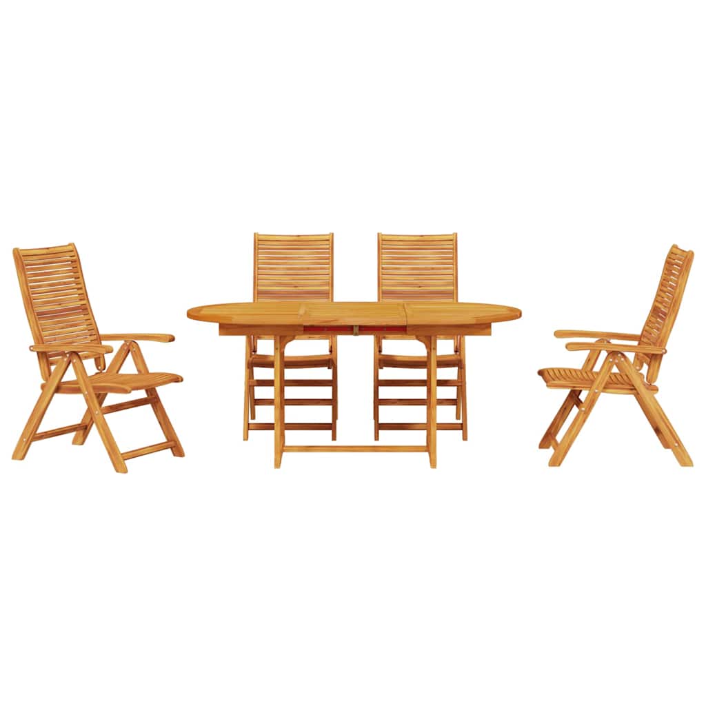 vidaXL Zestaw do jadalni w ogrodzie 5 pcs Brązowy Lite Drewno Akacji