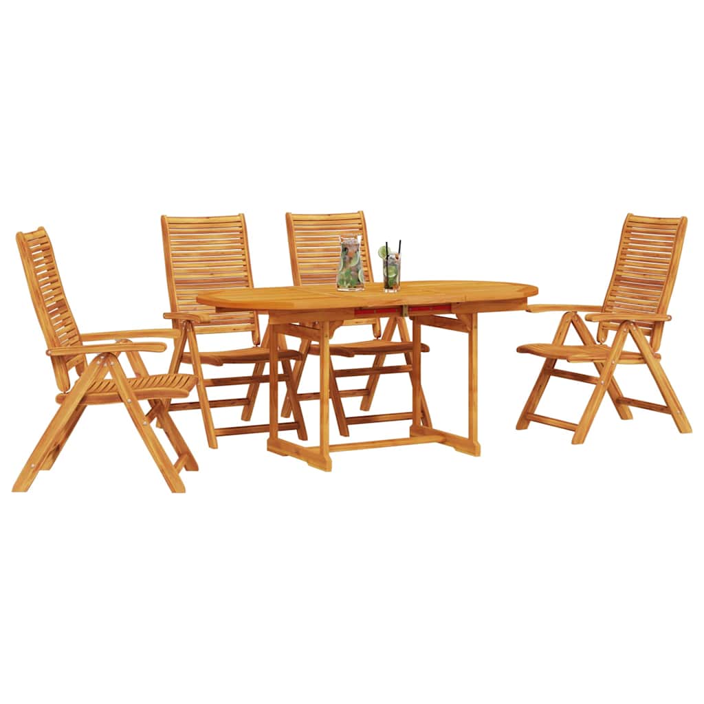 vidaXL Zestaw do jadalni w ogrodzie 5 pcs Brązowy Lite Drewno Akacji