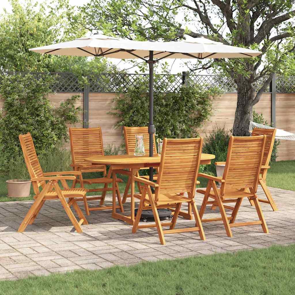 vidaXL Zestaw do jadalni w ogrodzie 7 pcs Brązowy Lite Drewno Akacji
