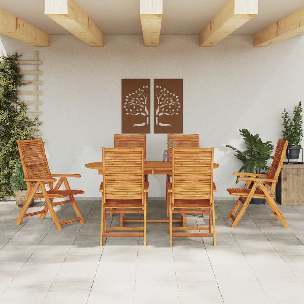 vidaXL Zestaw do jadalni w ogrodzie 7 pcs Brązowy Lite Drewno Akacji