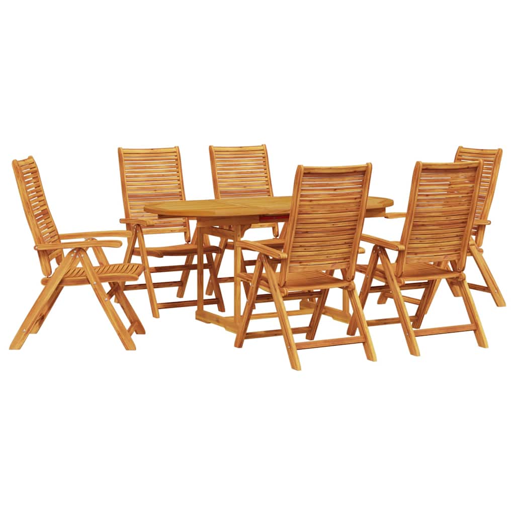 vidaXL Zestaw do jadalni w ogrodzie 7 pcs Brązowy Lite Drewno Akacji