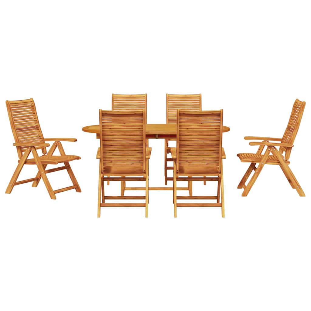 vidaXL Zestaw do jadalni w ogrodzie 7 pcs Brązowy Lite Drewno Akacji