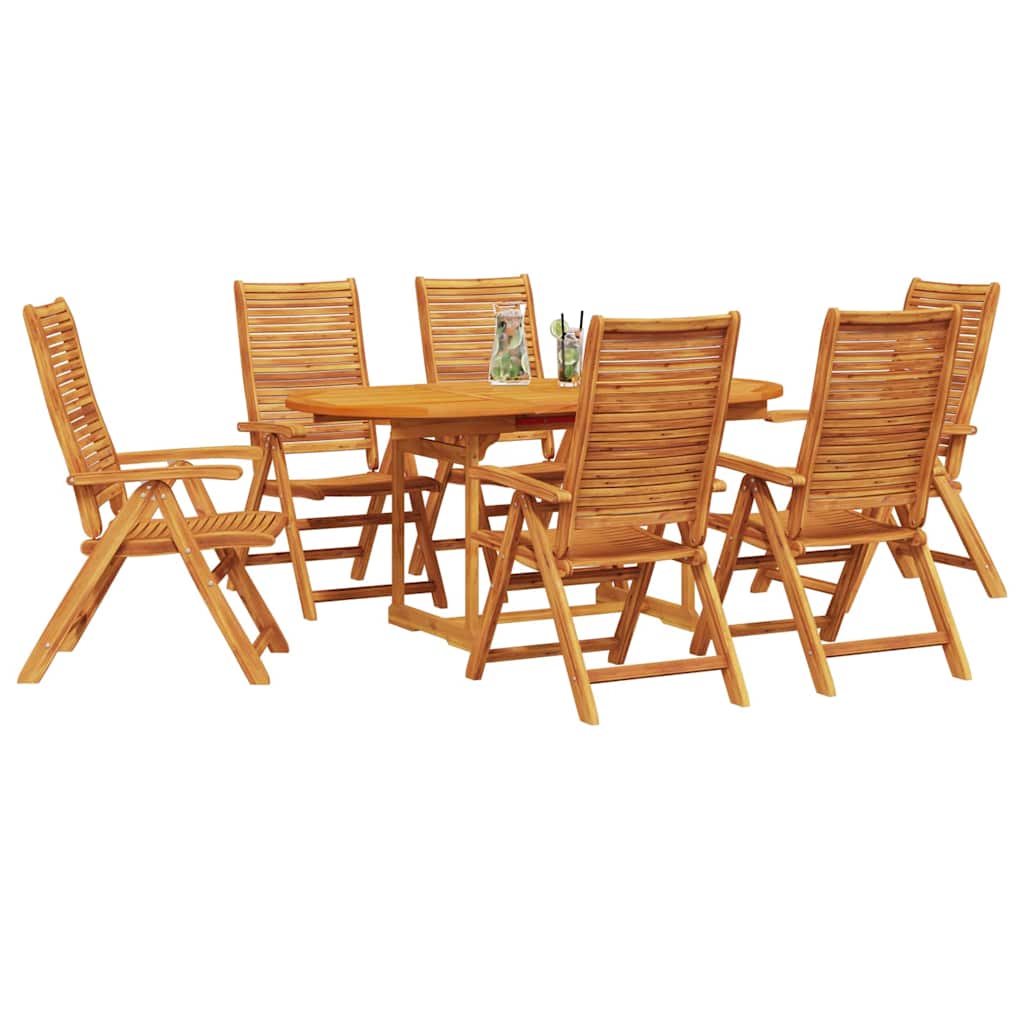 vidaXL Zestaw do jadalni w ogrodzie 7 pcs Brązowy Lite Drewno Akacji
