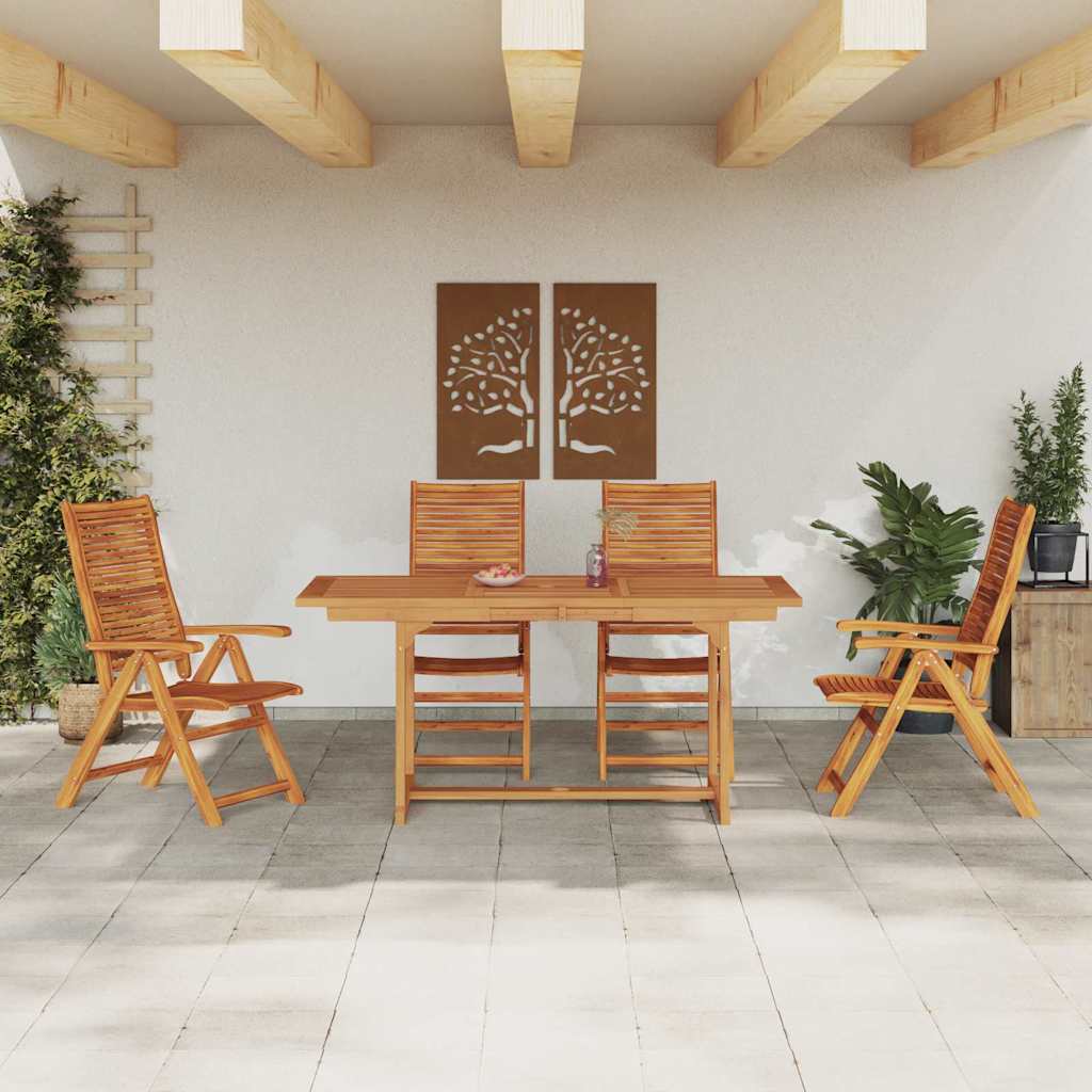 vidaXL Zestaw do jadalni w ogrodzie 5 pcs Brązowy Lite Drewno Akacji