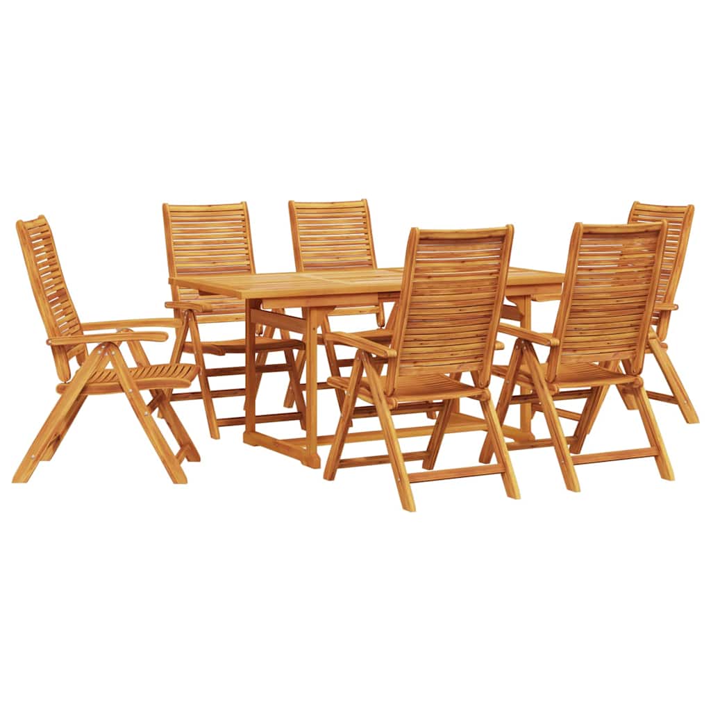 vidaXL Zestaw do jadalni w ogrodzie 7 pcs Brązowy Lite Drewno Akacji