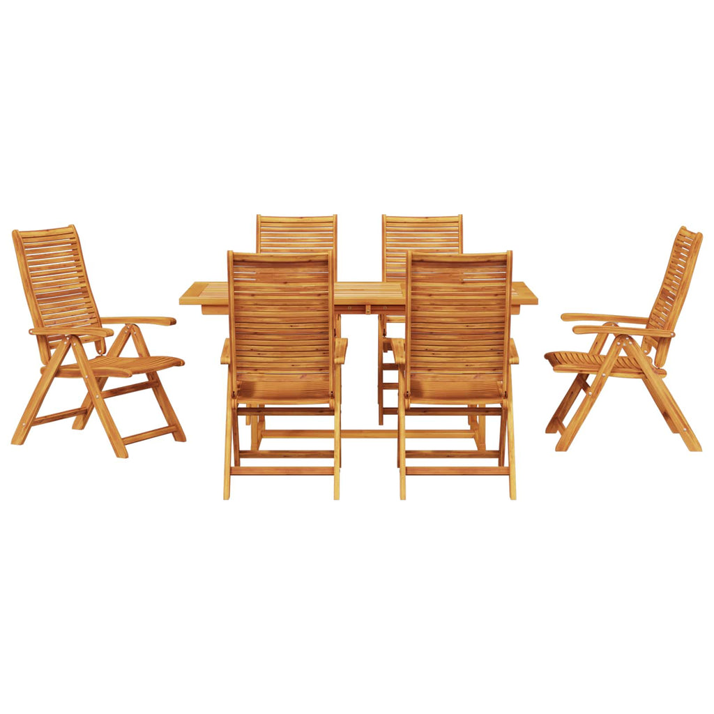vidaXL Zestaw do jadalni w ogrodzie 7 pcs Brązowy Lite Drewno Akacji