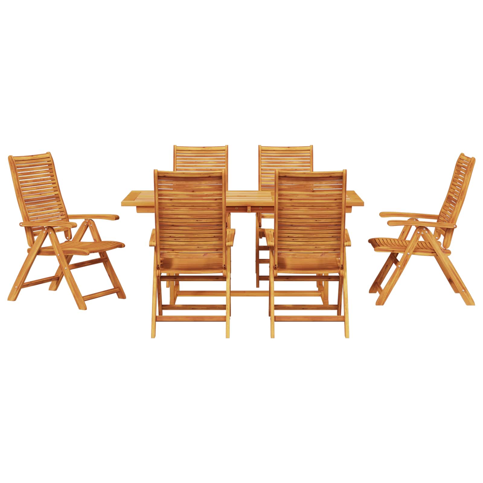 vidaXL Zestaw do jadalni w ogrodzie 7 pcs Brązowy Lite Drewno Akacji