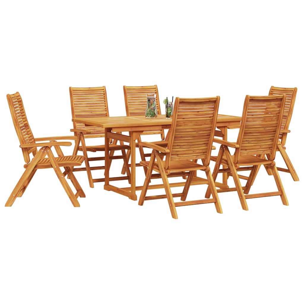 vidaXL Zestaw do jadalni w ogrodzie 7 pcs Brązowy Lite Drewno Akacji