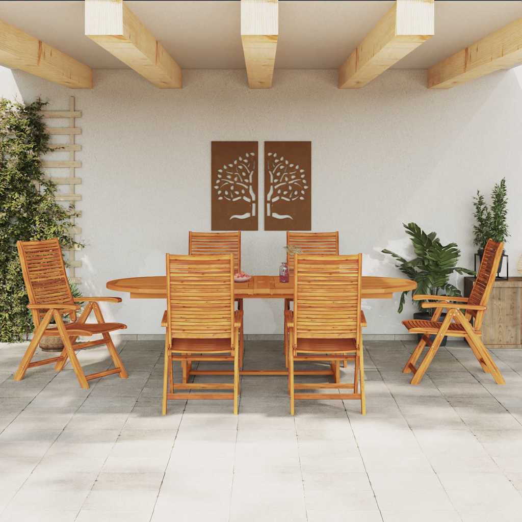 vidaXL Zestaw do jadalni w ogrodzie 7 pcs Brązowy Lite Drewno Akacji