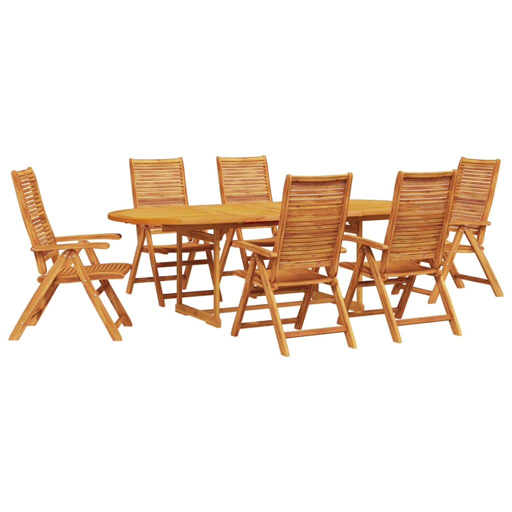 vidaXL Zestaw do jadalni w ogrodzie 7 pcs Brązowy Lite Drewno Akacji