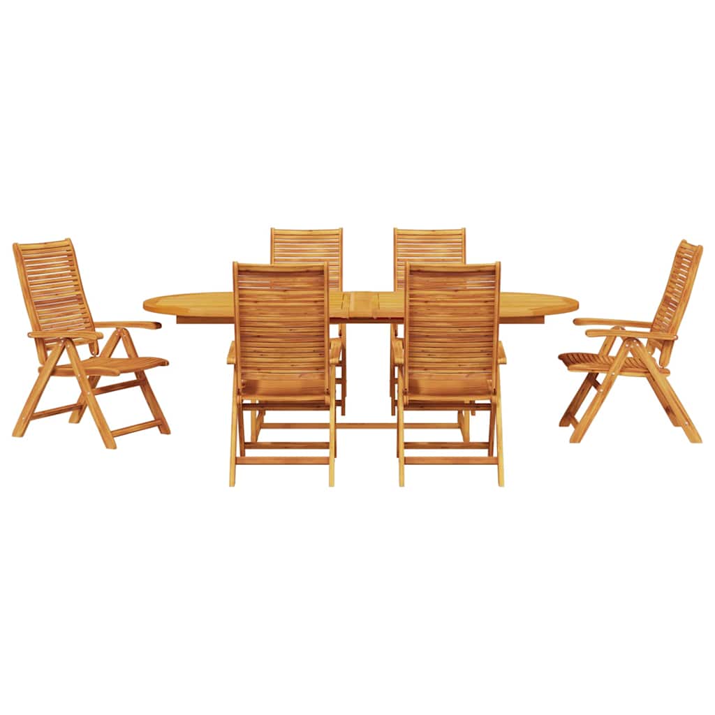 vidaXL Zestaw do jadalni w ogrodzie 7 pcs Brązowy Lite Drewno Akacji