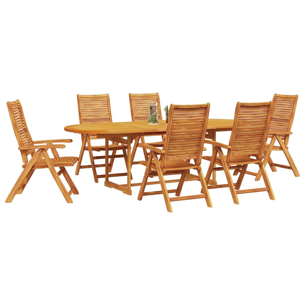 vidaXL Zestaw do jadalni w ogrodzie 7 pcs Brązowy Lite Drewno Akacji