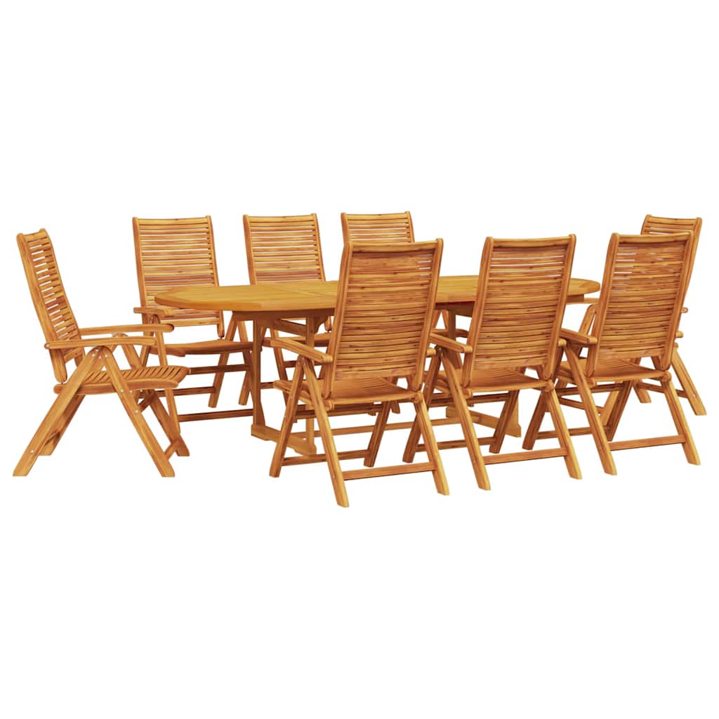 vidaXL Zestaw do jadalni w ogrodzie 9 pcs Brązowy Lite Drewno Akacji