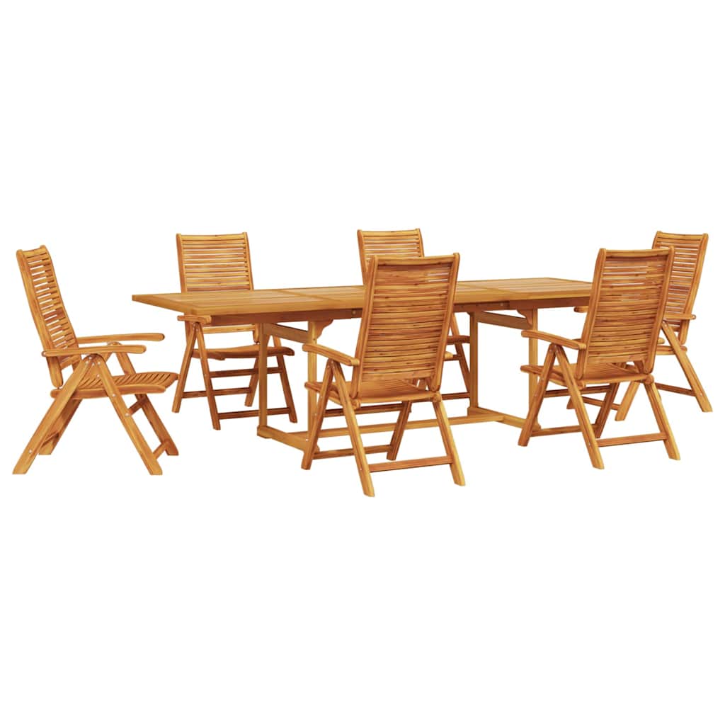 vidaXL Zestaw do jadalni w ogrodzie 7 pcs Brązowy Lite Drewno Akacji