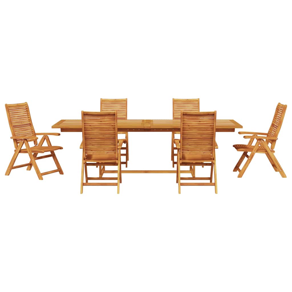 vidaXL Zestaw do jadalni w ogrodzie 7 pcs Brązowy Lite Drewno Akacji