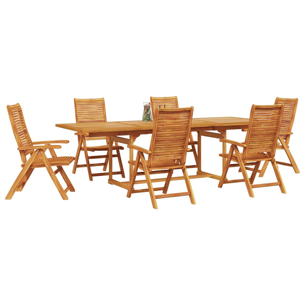 vidaXL Zestaw do jadalni w ogrodzie 7 pcs Brązowy Lite Drewno Akacji