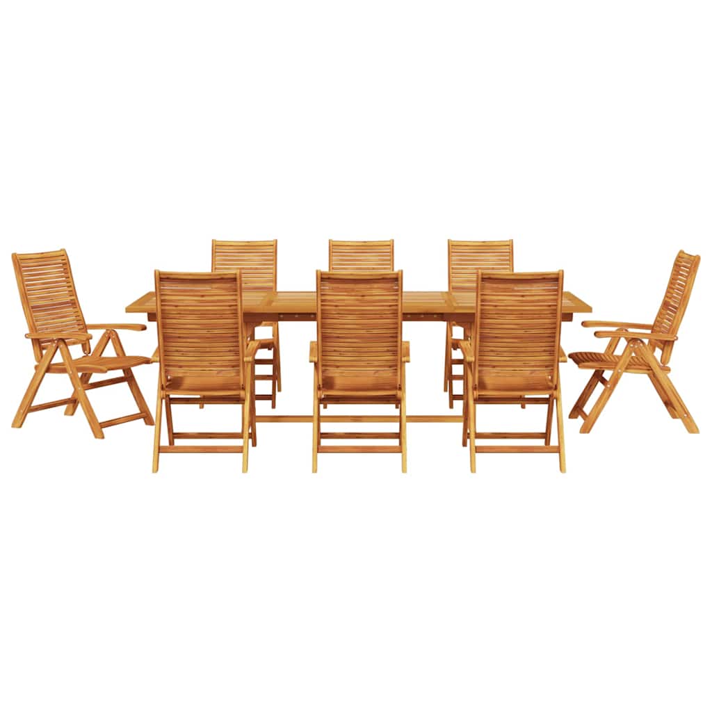 vidaXL Zestaw do jadalni w ogrodzie 9 pcs Brązowy Lite Drewno Akacji