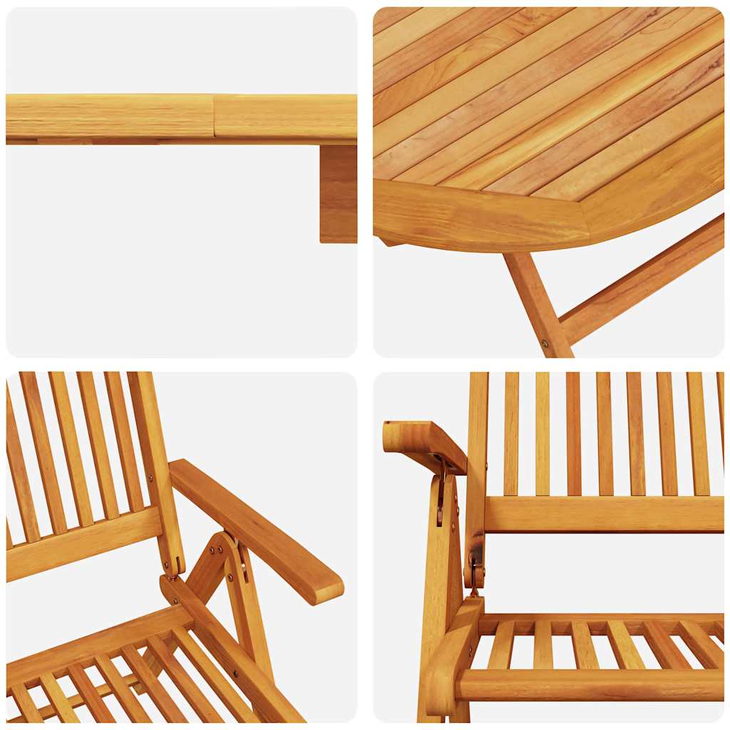 vidaXL Zestaw do jadalni w ogrodzie 5 pcs Brązowy Lite Drewno Akacji