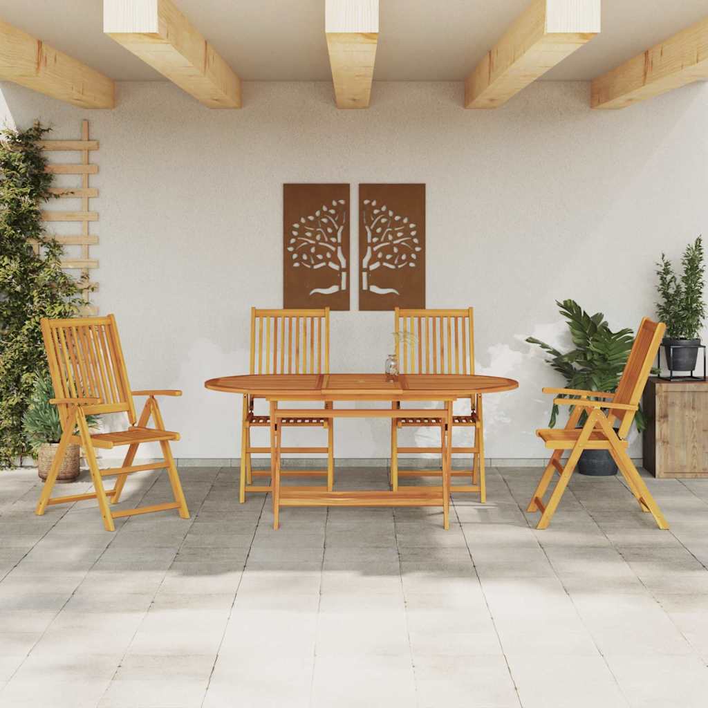 vidaXL Zestaw do jadalni w ogrodzie 5 pcs Brązowy Lite Drewno Akacji