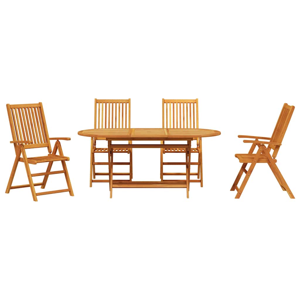 vidaXL Zestaw do jadalni w ogrodzie 5 pcs Brązowy Lite Drewno Akacji