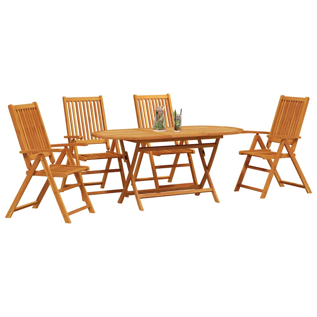 vidaXL Zestaw do jadalni w ogrodzie 5 pcs Brązowy Lite Drewno Akacji