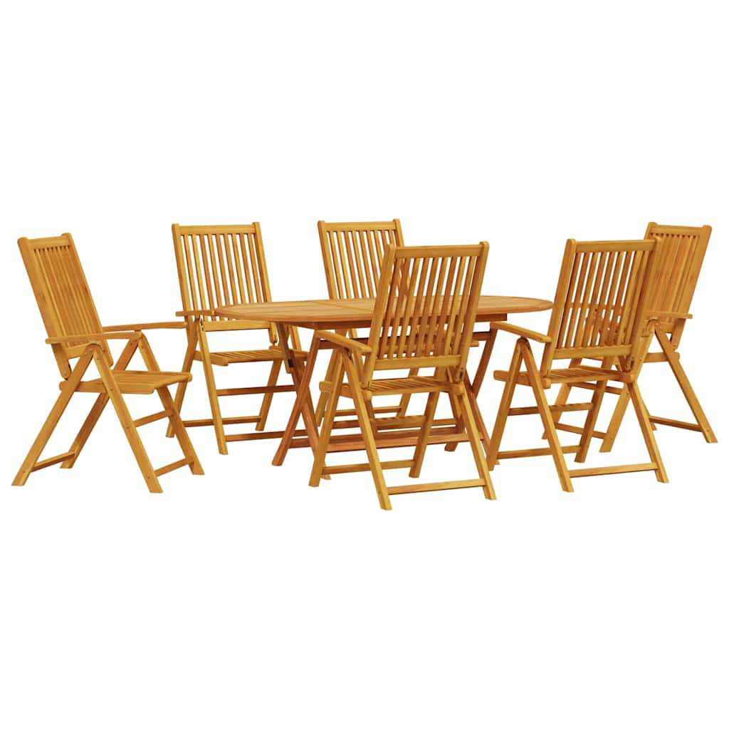 vidaXL Zestaw do jadalni w ogrodzie 7 pcs Brązowy Lite Drewno Akacji