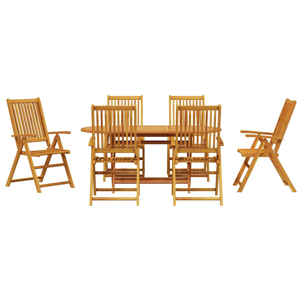 vidaXL Zestaw do jadalni w ogrodzie 7 pcs Brązowy Lite Drewno Akacji